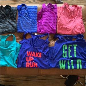 Lot 6 tanks: Nike, Athleta, New Balance, Martina